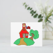 Farbenfrohe Schule Zeichnend Postkarte (Stehend Vorderseite)