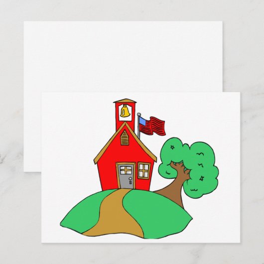 Farbenfrohe Schule Zeichnend Postkarte (Vorne/Hinten)