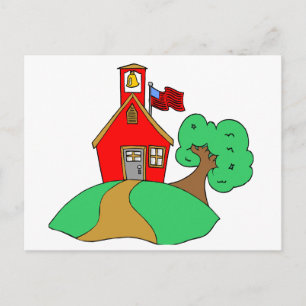 Farbenfrohe Schule Zeichnend Postkarte