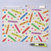 Farbenfrohe Schulkrabbe mit Formen Muster Seidenpapier (Handwerk)