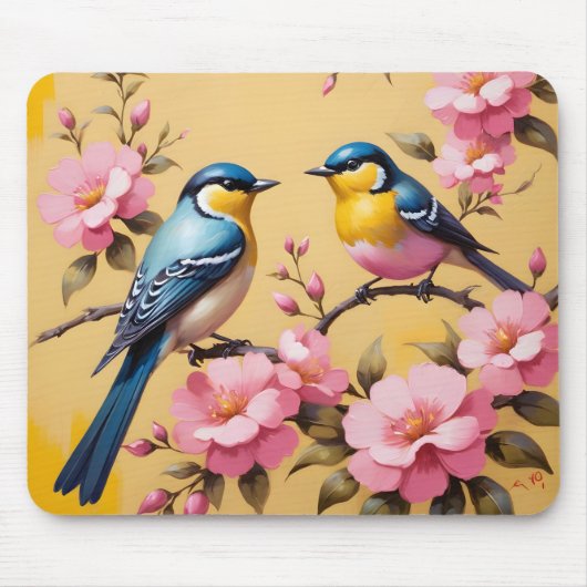 Farbenfrohe Schwangvögel Mousepad (Vorne)
