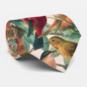 Farbenfrohe Schwangvögel und Muster für grüne Blät Krawatte (Gerollt)