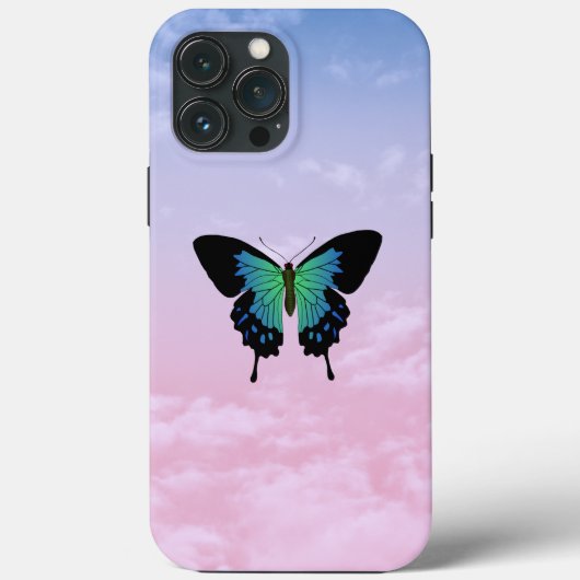 Farbenfrohe schwarz-blaue Schmetterling iPhone Geh Case-Mate iPhone Hülle (Rückseite)
