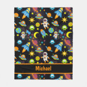 Farbenfrohe Schwarz im Weltraum Fleecedecke (Vorderseite)