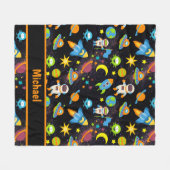 Farbenfrohe Schwarz im Weltraum Fleecedecke (Vorderseite (Horizontal))