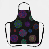 Farbenfrohe Schwarz Mandala Mosaik Muster Schürze (Vorderseite)