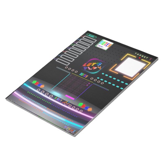 Farbenfrohe Schwarz-Office-Schule Großes Notepad Notizblock (angewinkelt)