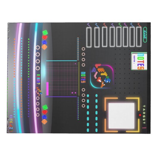 Farbenfrohe Schwarz-Office-Schule Großes Notepad Notizblock (Vorderseite)