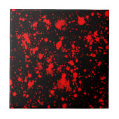 Farbenfrohe Schwarz Rot Paint Spritzer Künstlerisc Fliese (Vorderseite)
