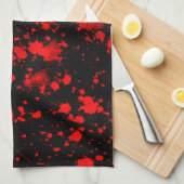 Farbenfrohe Schwarz Rot Paint Spritzer Künstlerisc Geschirrtuch (Viertel Falte)