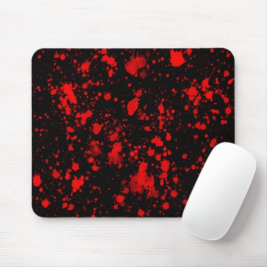 Farbenfrohe Schwarz Rot Paint Spritzer Künstlerisc Mousepad (Mit Mouse)