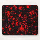 Farbenfrohe Schwarz Rot Paint Spritzer Künstlerisc Mousepad (Vorne)