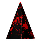Farbenfrohe Schwarz Rot Paint Spritzer Künstlerisc Partyhütchen (Rückseite)