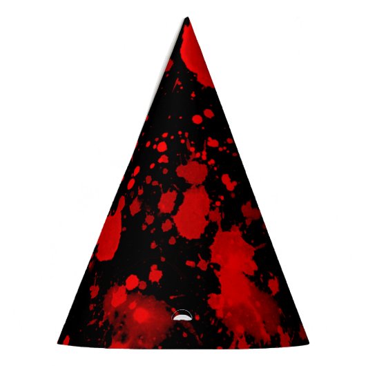 Farbenfrohe Schwarz Rot Paint Spritzer Künstlerisc Partyhütchen (Links)