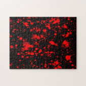 Farbenfrohe Schwarz Rot Paint Spritzer Künstlerisc Puzzle (Horizontal)