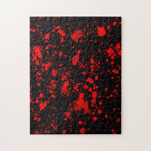 Farbenfrohe Schwarz Rot Paint Spritzer Künstlerisc Puzzle (Vertikal)