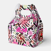 Farbenfrohe, Schwarz-weiße Blume-Muster Geschenkschachtel (Vorderseite)