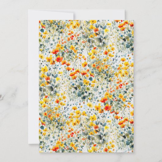 Farbenfrohe Schwarze Flora Hochzeit Einladung (Rückseite)