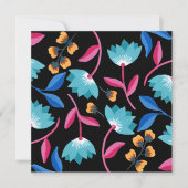 Farbenfrohe Schwarze Flora Kunst (Vorderseite)