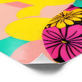 Farbenfrohe Schwarze Frau Afro Pop Kunst Poster (Ecke)