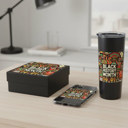 Farbenfrohe Schwarze Geschichte Monat Kulturgrafik Quadratischer Aufkleber