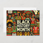 Farbenfrohe Schwarze Geschichte Monat zeigt Schwar Postkarte (Vorne/Hinten)