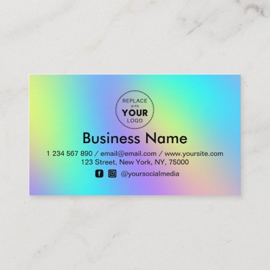 Farbenfrohe Schwarze Herzen hinzufügen Logo Schönh Treuekarte (Rückseite)