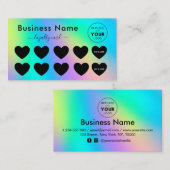 Farbenfrohe Schwarze Herzen hinzufügen Logo Schönh Treuekarte (Vorne/Hinten)