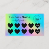 Farbenfrohe Schwarze Herzen hinzufügen Logo Schönh Treuekarte (Vorderseite)