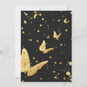 Farbenfrohe schwarze Hintergrundfarbe geometrische Einladung (Rückseite)