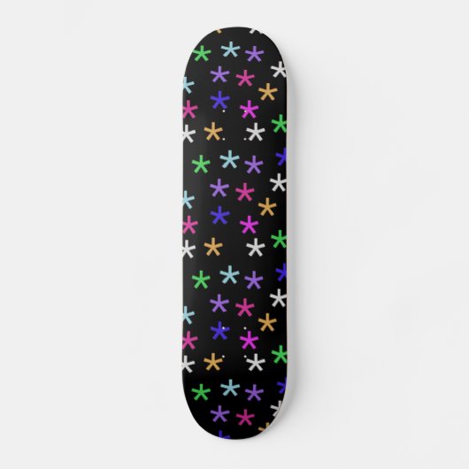 Farbenfrohe Schwarze Jacke Skateboard (Vorderseite)