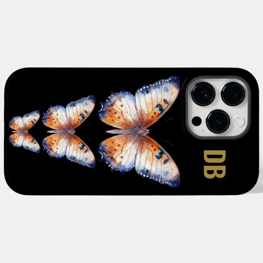 Farbenfrohe Schwarze Schmetterlingsmarine Case-Mate iPhone Hülle (Rückseite (Horizontal))