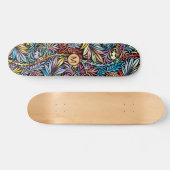 Farbenfrohe schwarze Schwarz-Monogramm-Skateboard Skateboard (Horizontal)