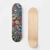 Farbenfrohe schwarze Schwarz-Monogramm-Skateboard Skateboard (Vorderseite)