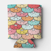 Farbenfrohe Schweine Funny und Niedliches Muster Dosenkühler (Rückseite)