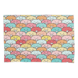 Farbenfrohe Schweine Funny und Niedliches Muster Kissenbezug