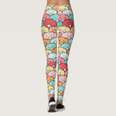 Farbenfrohe Schweine Funny und Niedliches Muster Leggings (Rückseite)