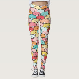 Farbenfrohe Schweine Funny und Niedliches Muster Leggings