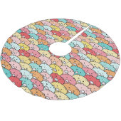 Farbenfrohe Schweine Funny und Niedliches Muster Polyester Weihnachtsbaumdecke (Schrägansicht)