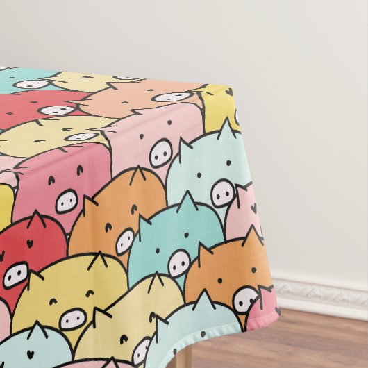 Farbenfrohe Schweine Funny und Niedliches Muster Tischdecke (Beispiel)