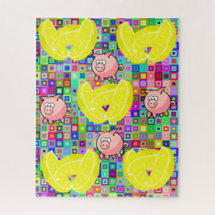Farbenfrohe Schweine-Lemmas-Puzzles Puzzle