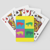 Farbenfrohe Schweine Spielkarten (Rückseite)