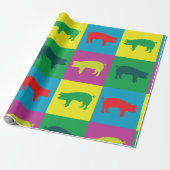Farbenfrohe Schweine Umhüllungspapier Geschenkpapier (Ungerollt)
