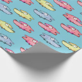 Farbenfrohe Schwimmfische Geschenkpapier (Ecke)