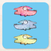 Farbenfrohe Schwimmfische Rechteckiger Pappuntersetzer (Vorderseite)