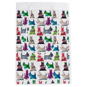 Farbenfrohe Scotties Mittlere Geschenktüte