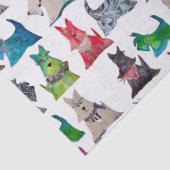 Farbenfrohe Scotties Seidenpapier (Detail)