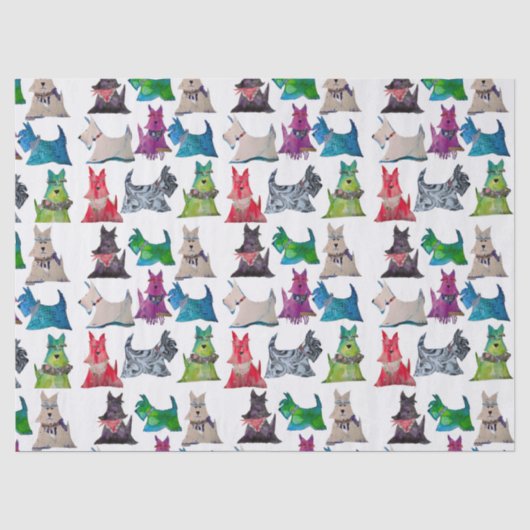 Farbenfrohe Scotties Seidenpapier (Vorderseite)