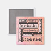 Farbenfrohe Scrapbooking Magnet (Vorderseite/Rückseite)