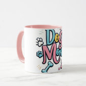 Farbenfrohe Script Dog Mama Paws Mütter Day Tasse (Vorderseite Links)